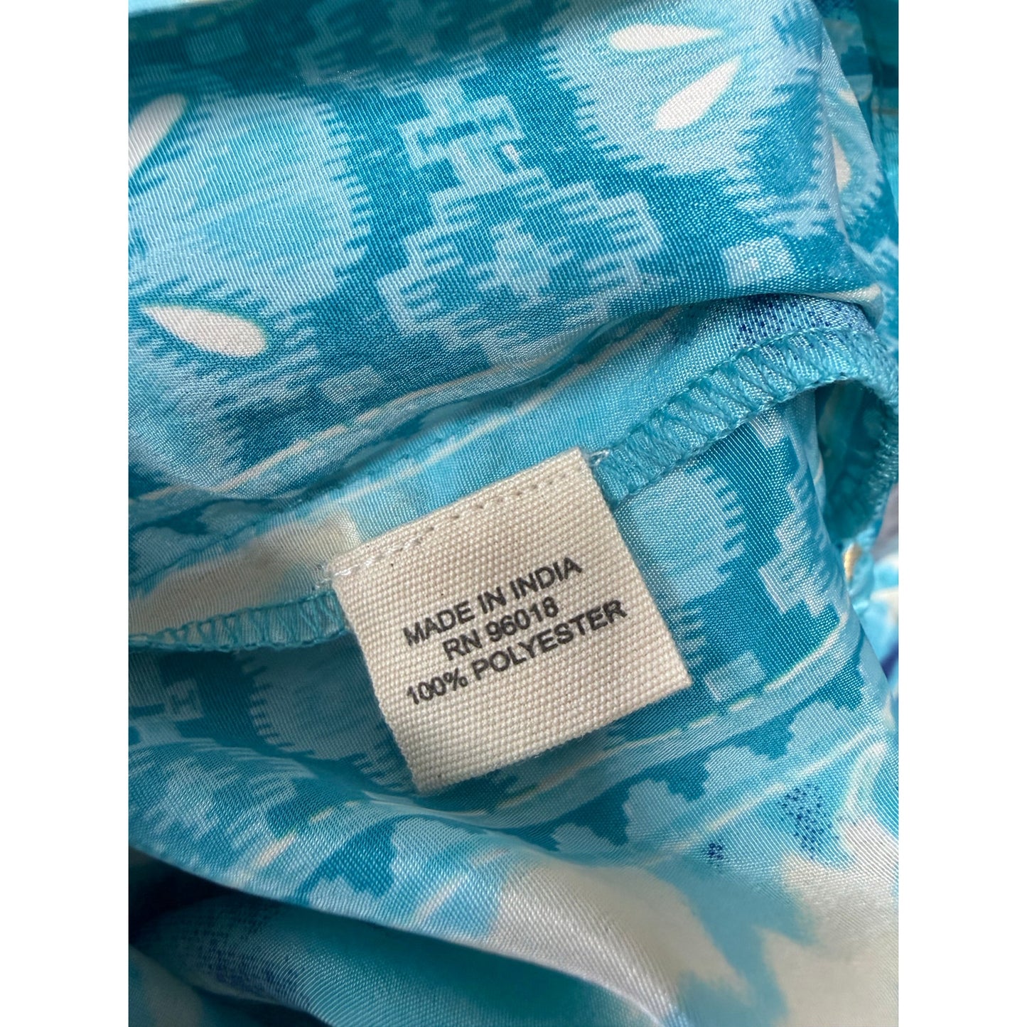 Aqua Tie-Dye Wide-Leg Resort Pants with Tassel Waist