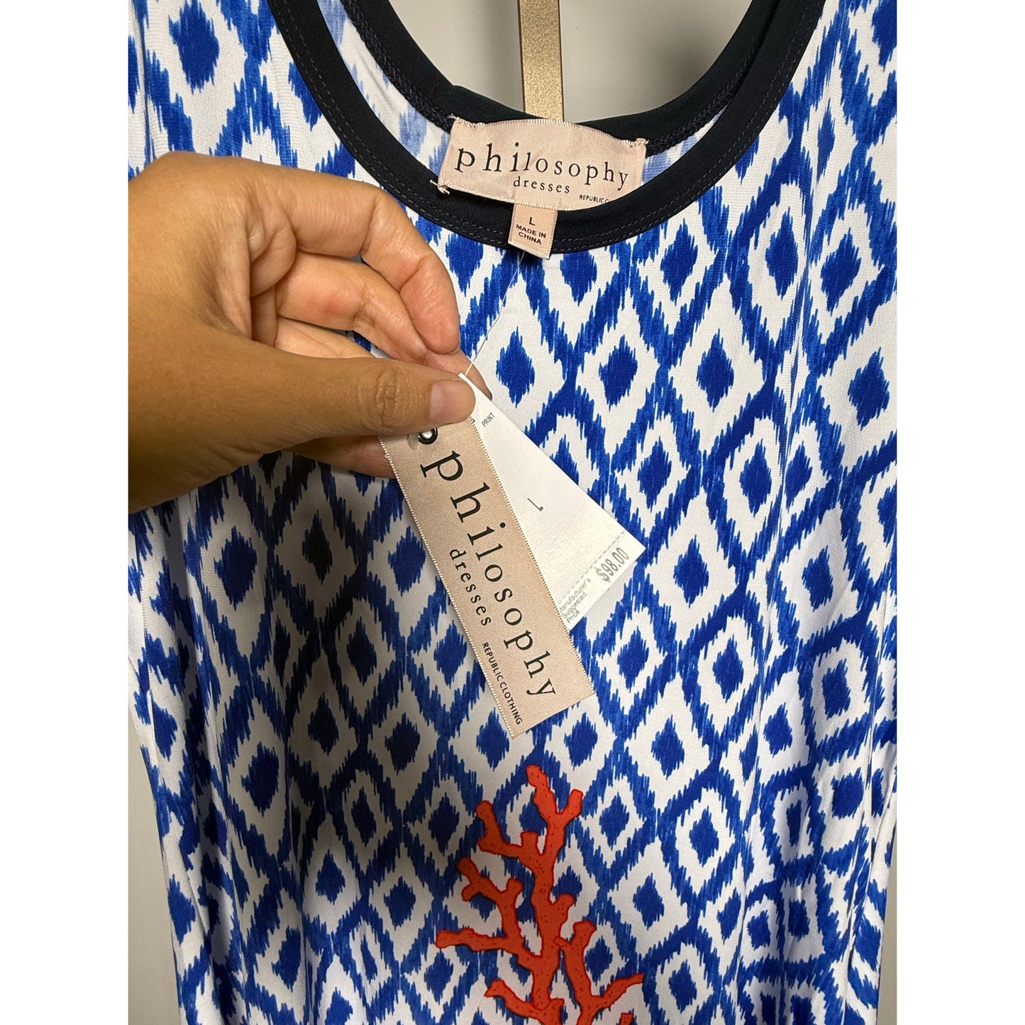Philosophy coral tie dye dress