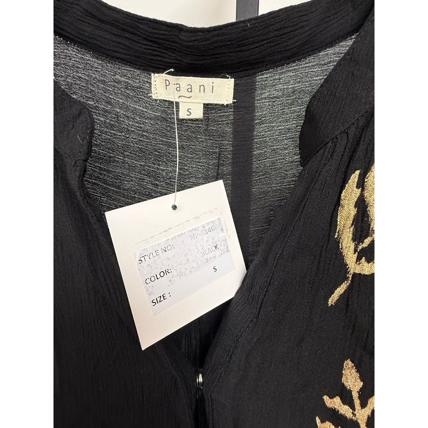 Black Boho Embroidered Dress – NWT