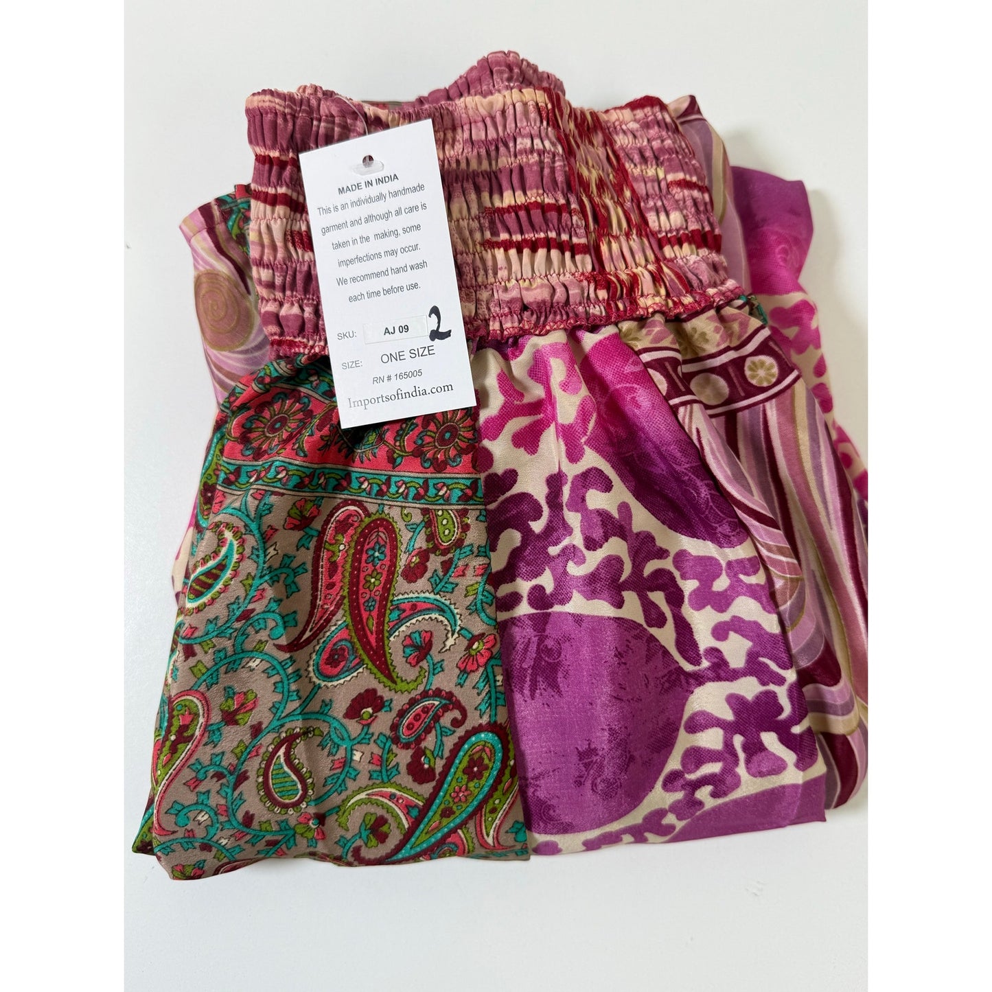 Mixed-print wide-leg trousers- One Size 100% Silk