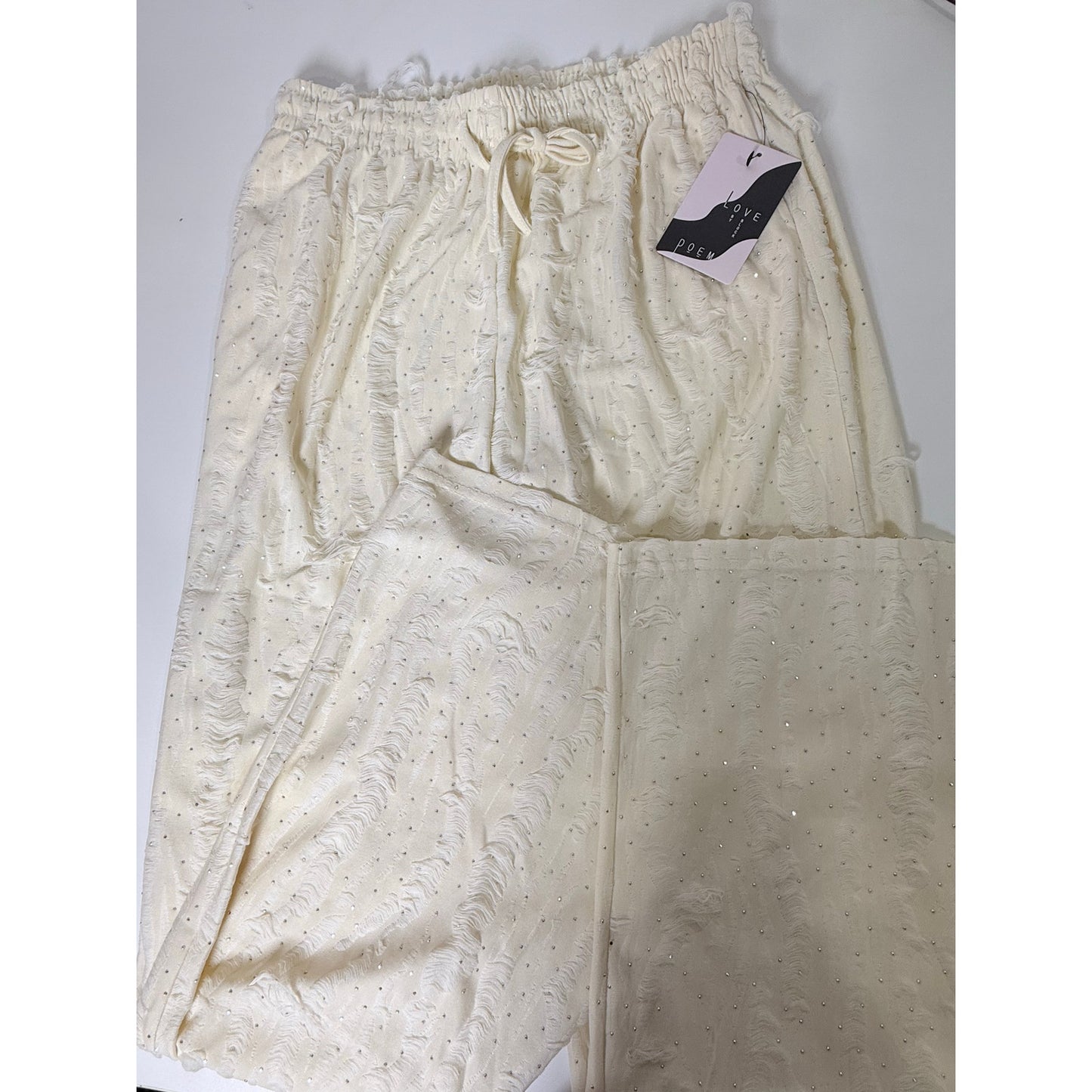 Rhinestone drawstring lounge pants