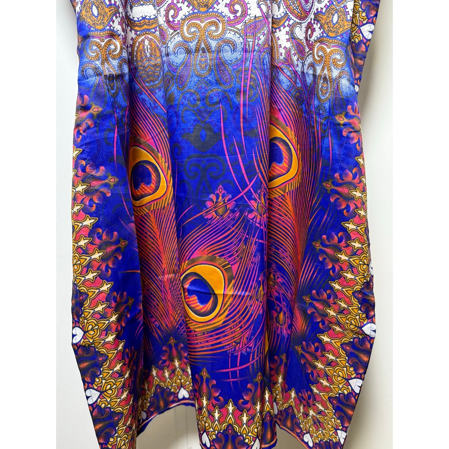 Paisley and feathers Kaftan Dresses for Women Beach Coverups, One Size Kaftans