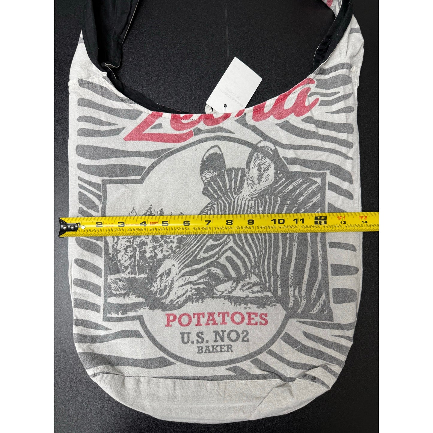 Zebra Flour Sack Purse Bag Cotton Tote Vintage Look Feed Sack Cross Body
