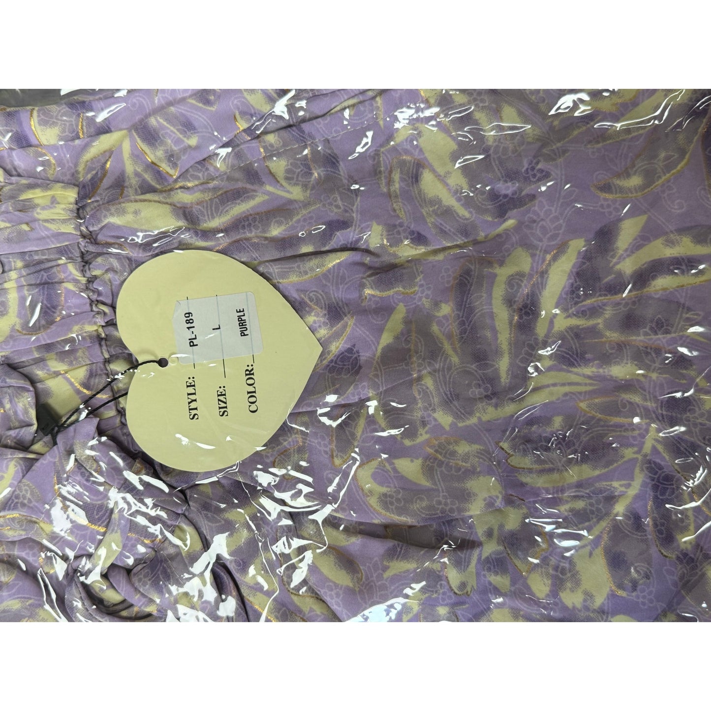Lavender Tropical Print Wide-Leg Pants with Tassel Drawstring