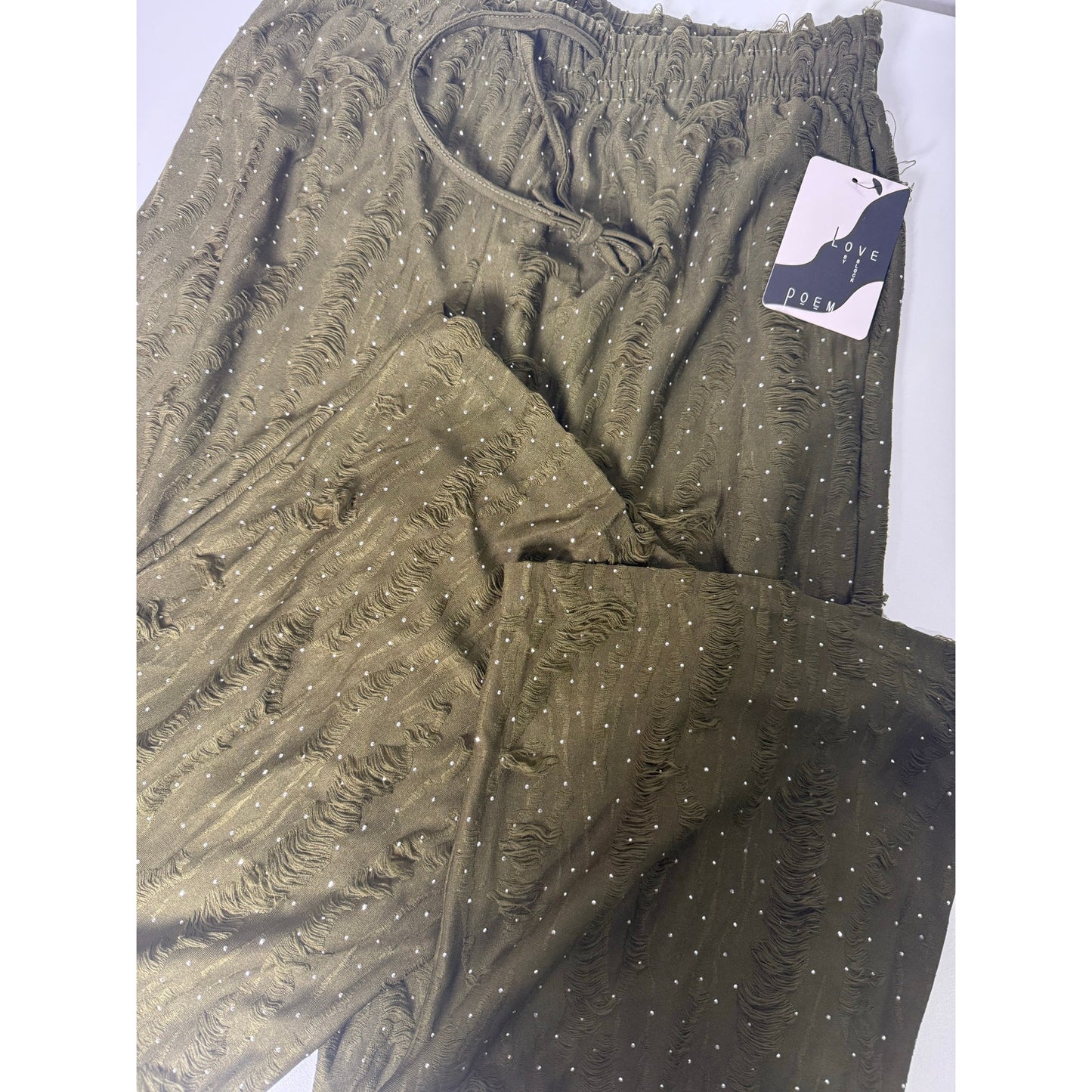 Rhinestone drawstring lounge pants