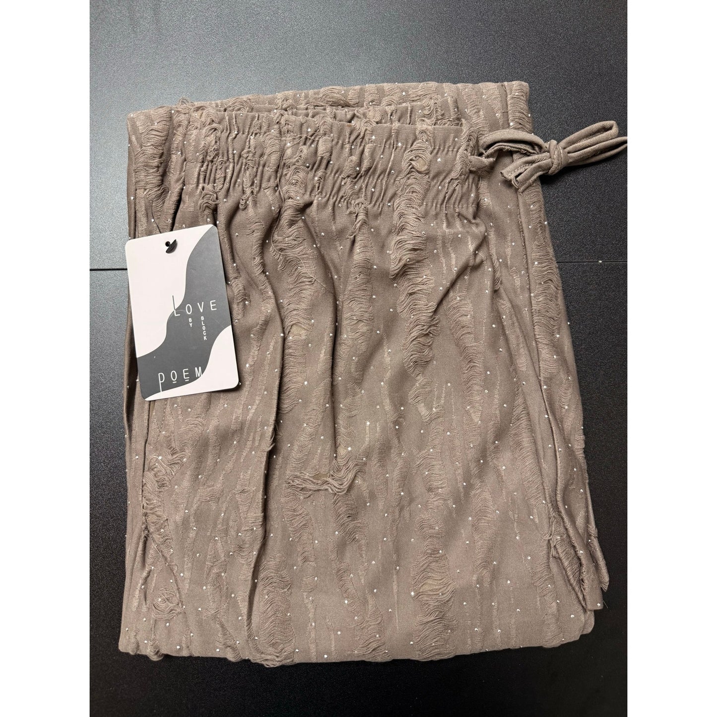 Rhinestone drawstring lounge pants
