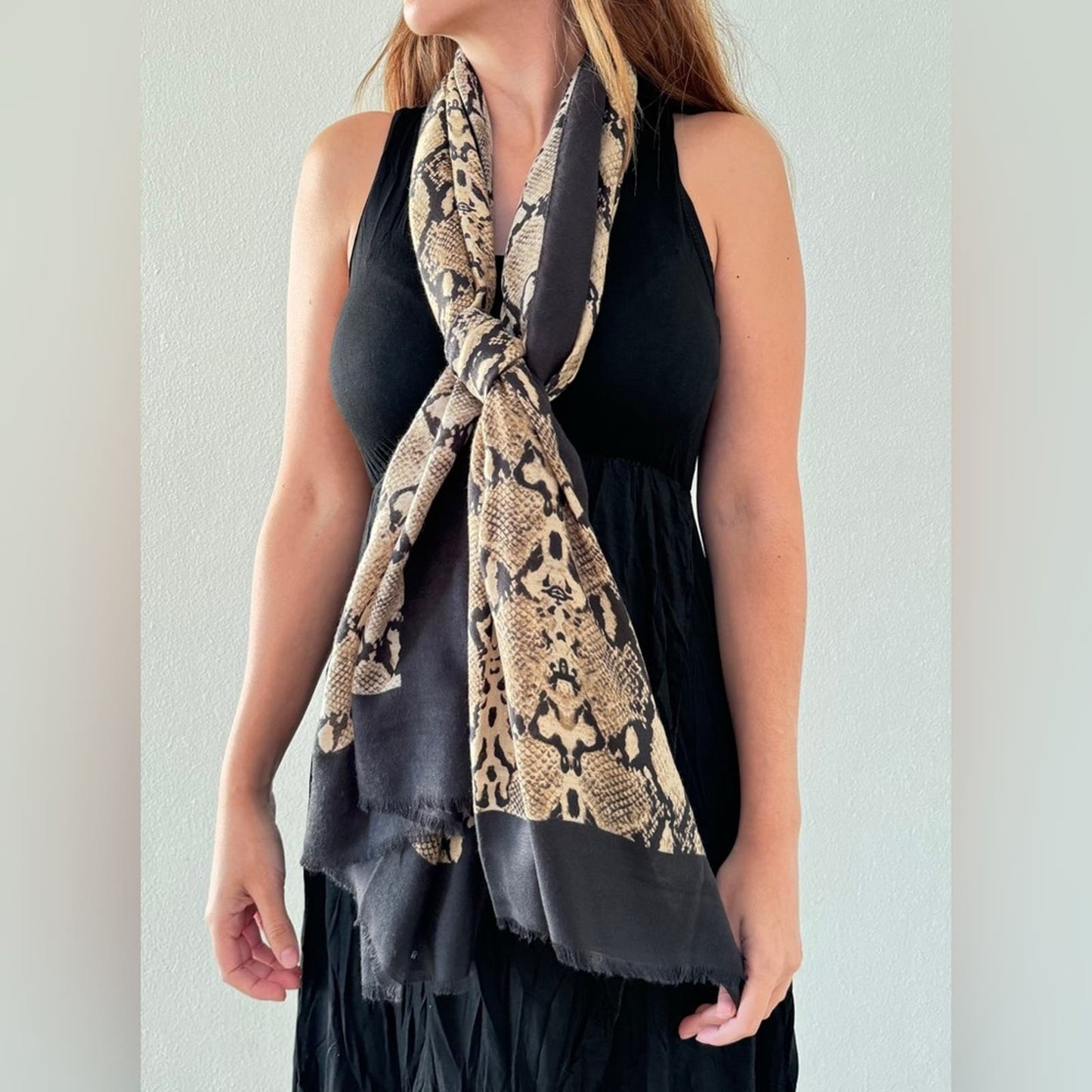 Snake Skin Print Shawl- Scarf