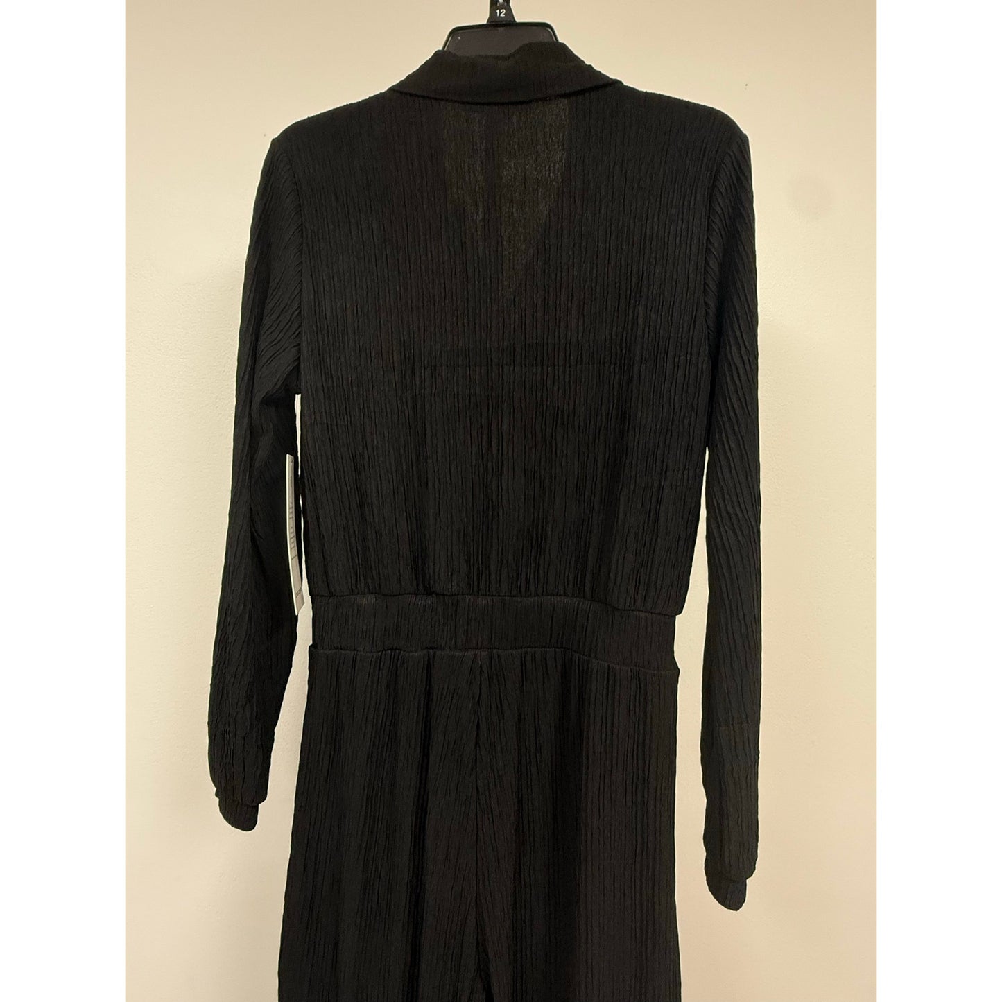 Crinkled Plisse Button Up Casual Jumpsuit