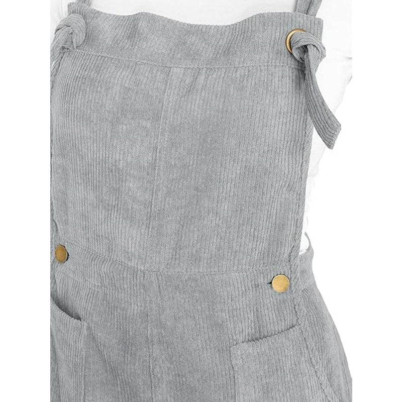 Women's Casual Corduroy Overalls Jumpsuits Fall Fashion Adjustable Straps Wide Straight Leg