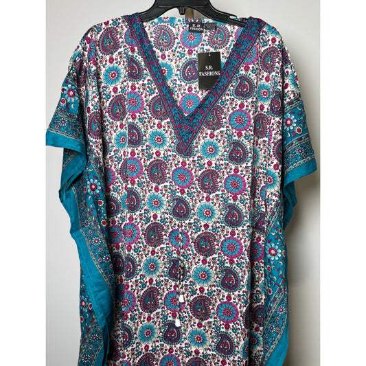 Paisley floral geo Kaftan Dresses for Women Beach Coverups, One Size Kaftans