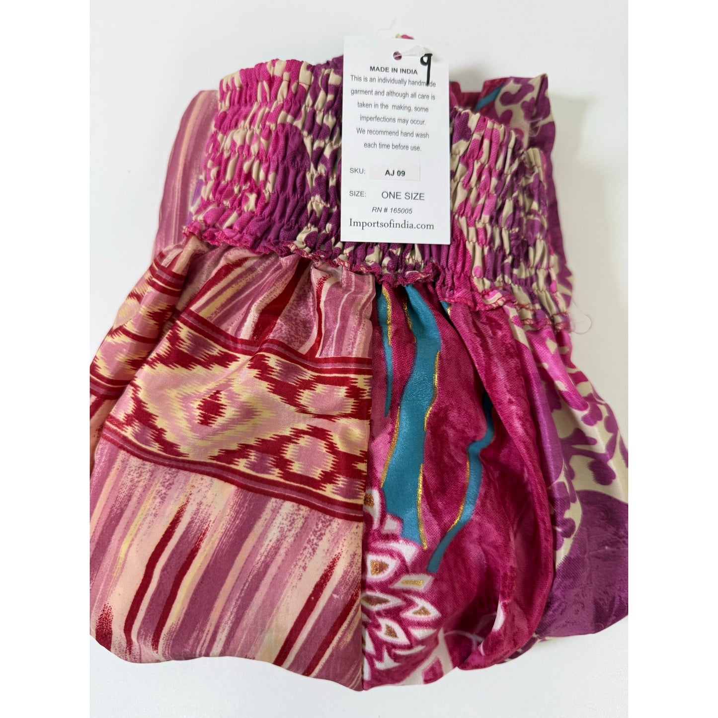 Mixed-print wide-leg trousers- One Size 100% Silk