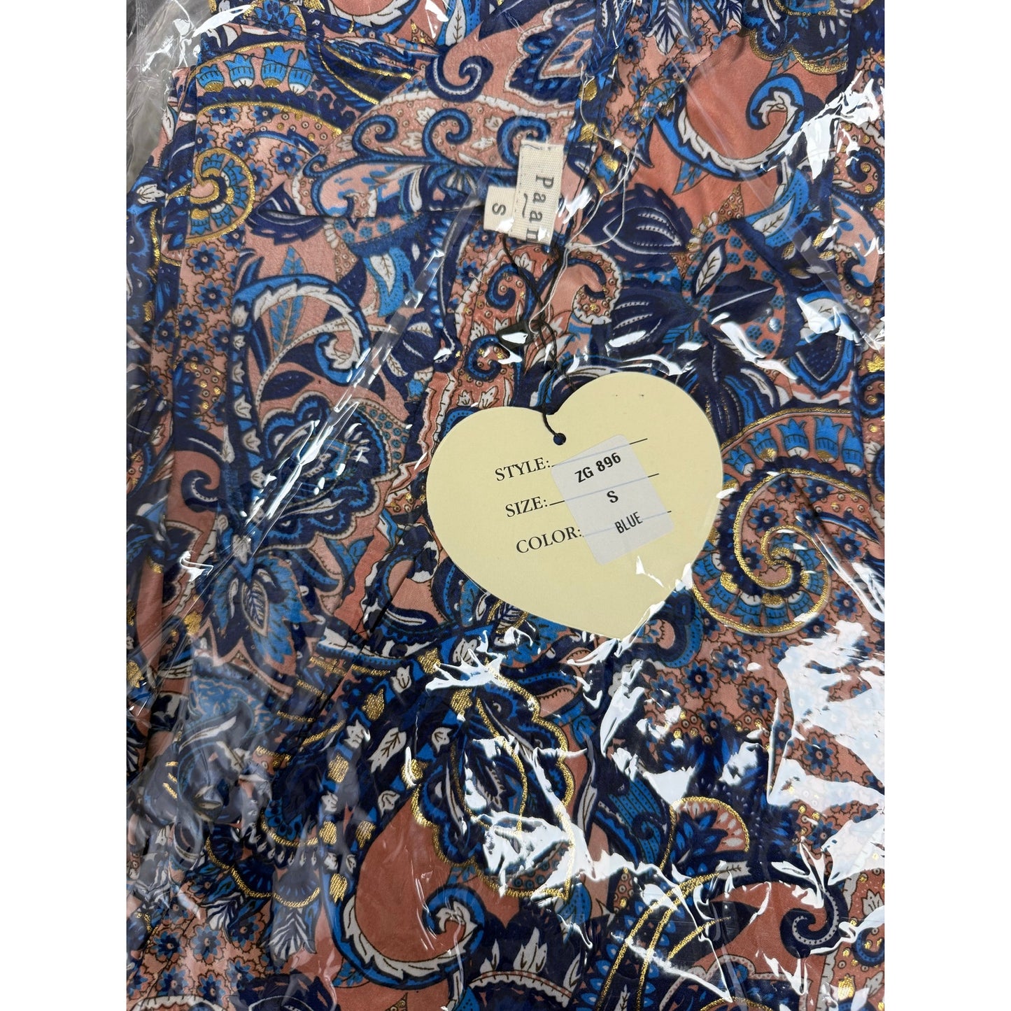 Blue Paisley Open Kaftan Maxi Cover-Up