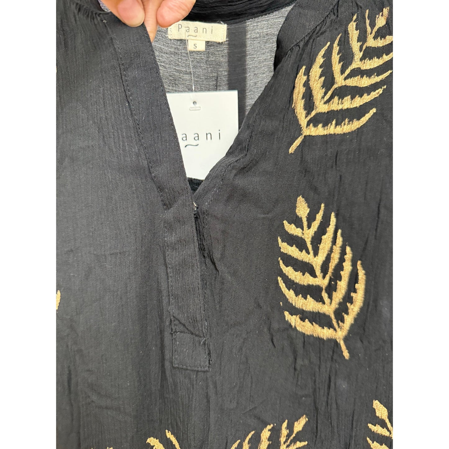 Black Boho Embroidered Dress – NWT
