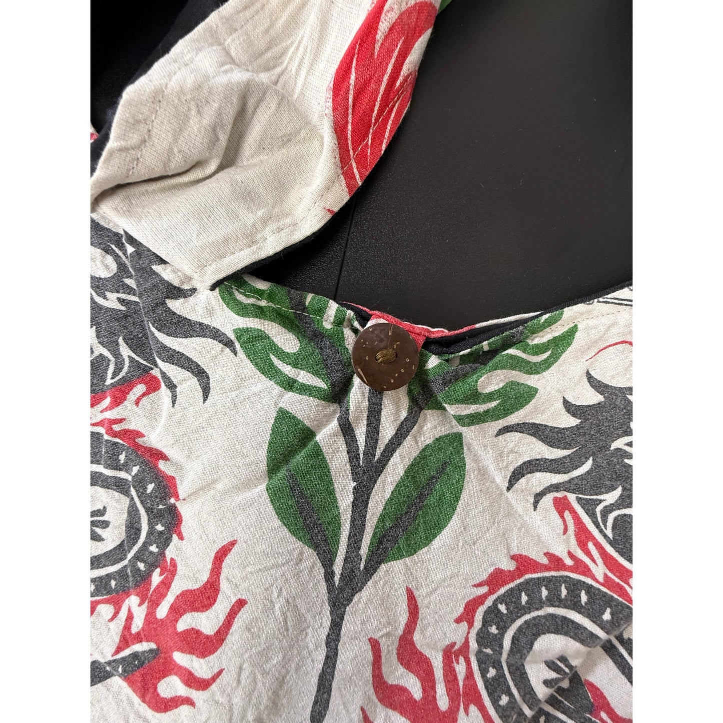 Dragon Flour Sack Purse Bag Cotton Tote Vintage Look Feed Sack Cross Body
