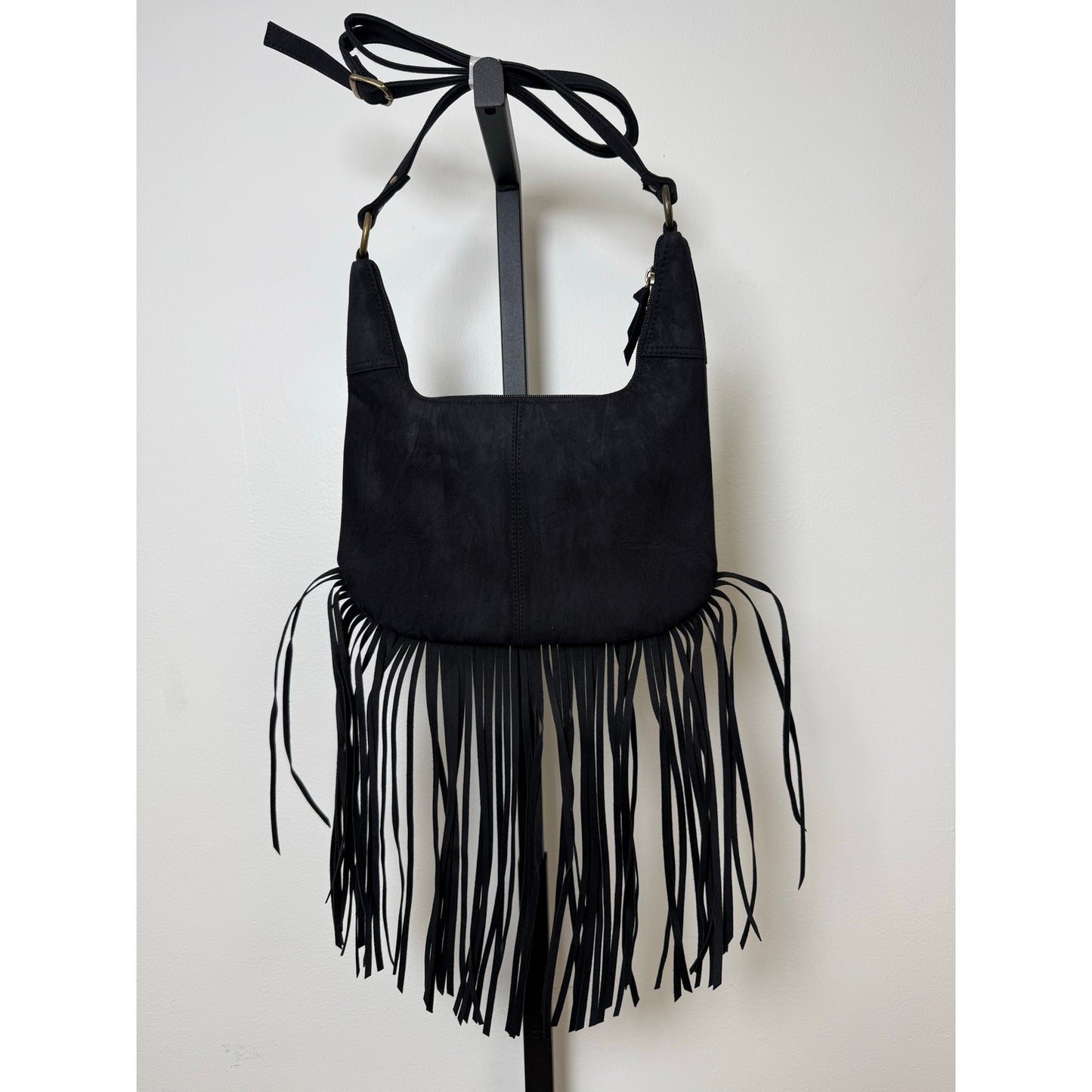 Black Fringe Crossbody Bag