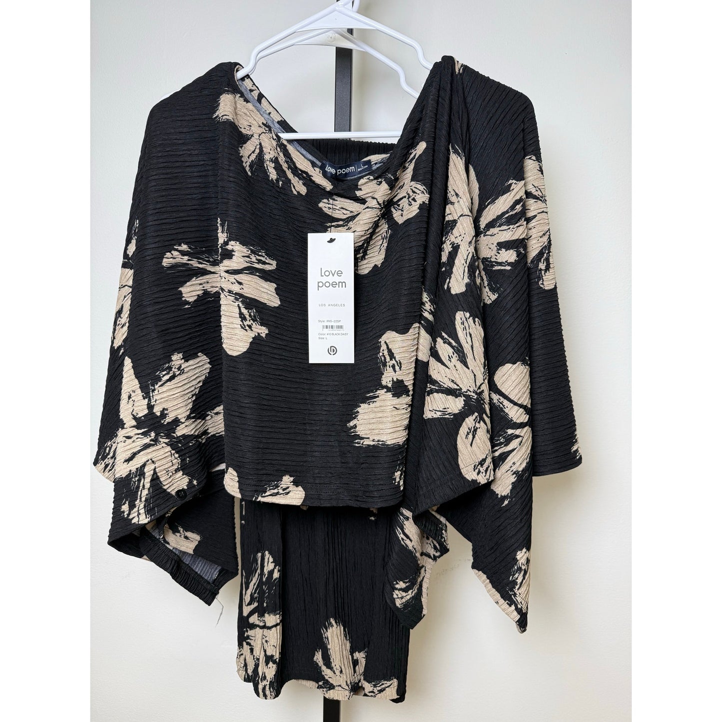 Print Crinkled Plisse Cape Kimono Luxury Pants Set