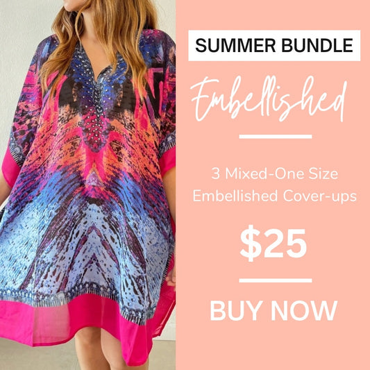 Bundle 3 Mixed Embellished Cover-ups One Size.