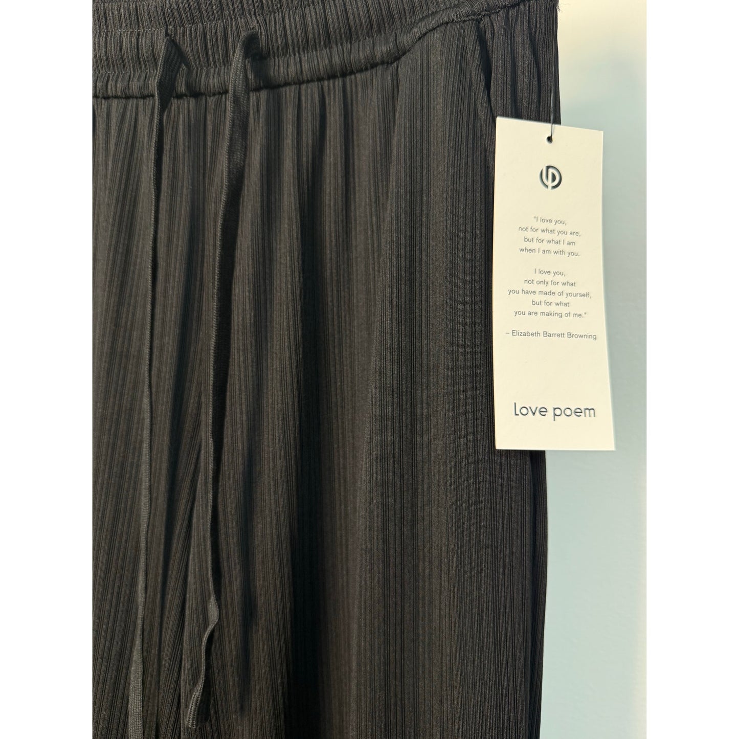 Ribbed High-rise Drawstring Wide Leg Pants