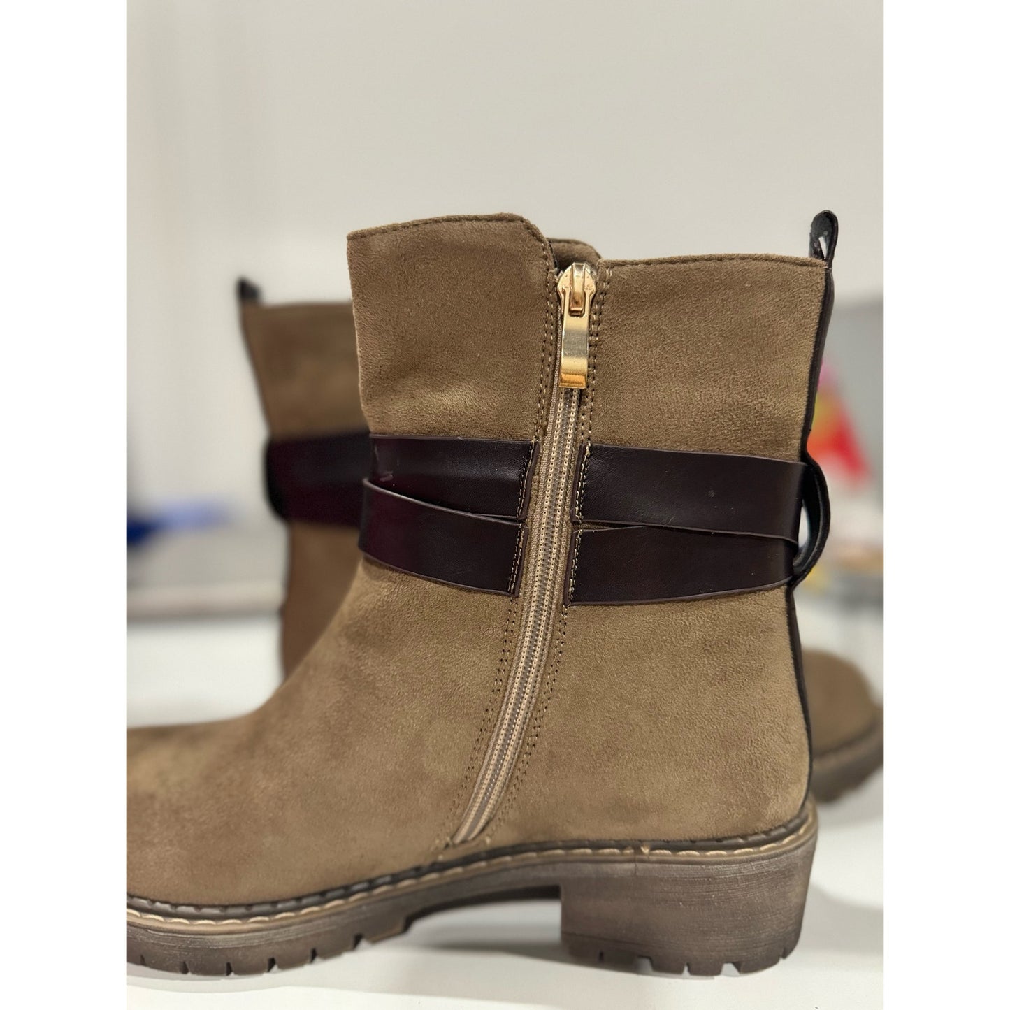 Women's Chain-Link and Buckle Strap Booties