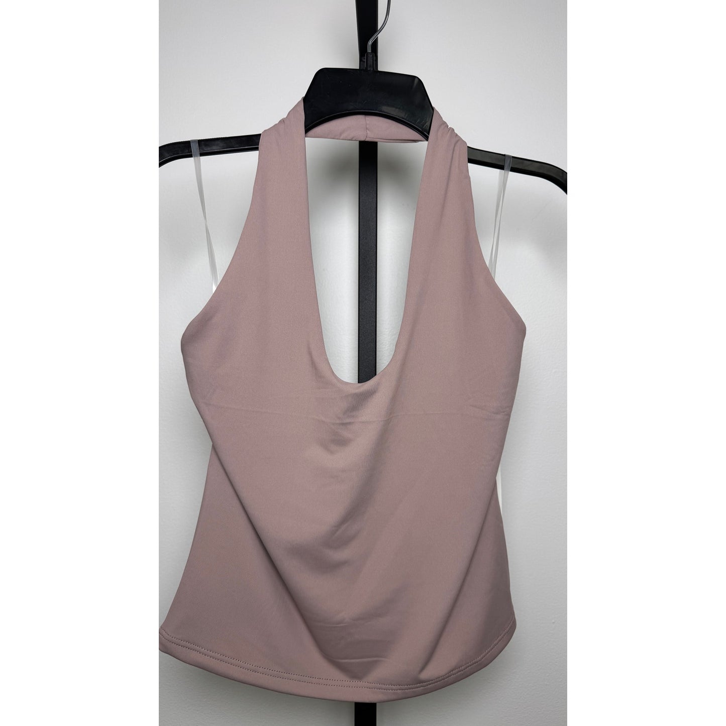 Contour Double Layered Round Neckline Open Back Top