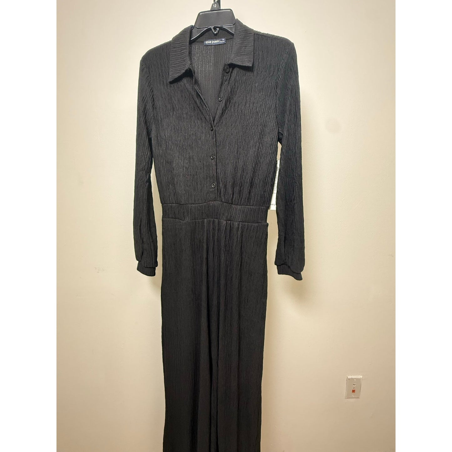 Crinkled Plisse Button Up Casual Jumpsuit