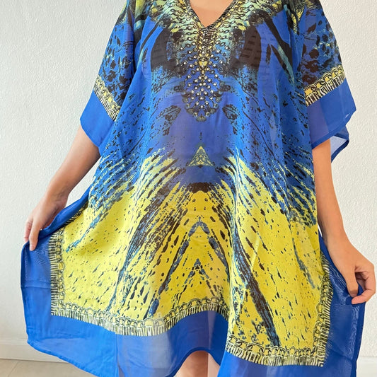 Geo beachwear pool cover up