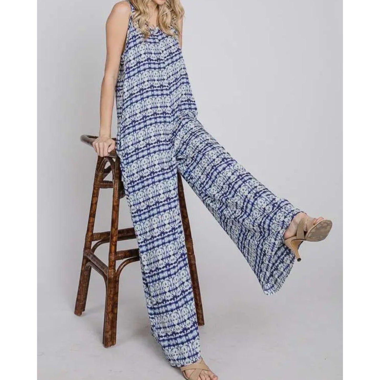 Tie dye wide leg cami jumpsuit