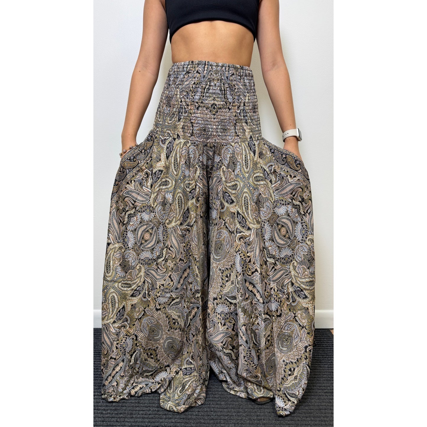 Waist Wide-Leg Pants
