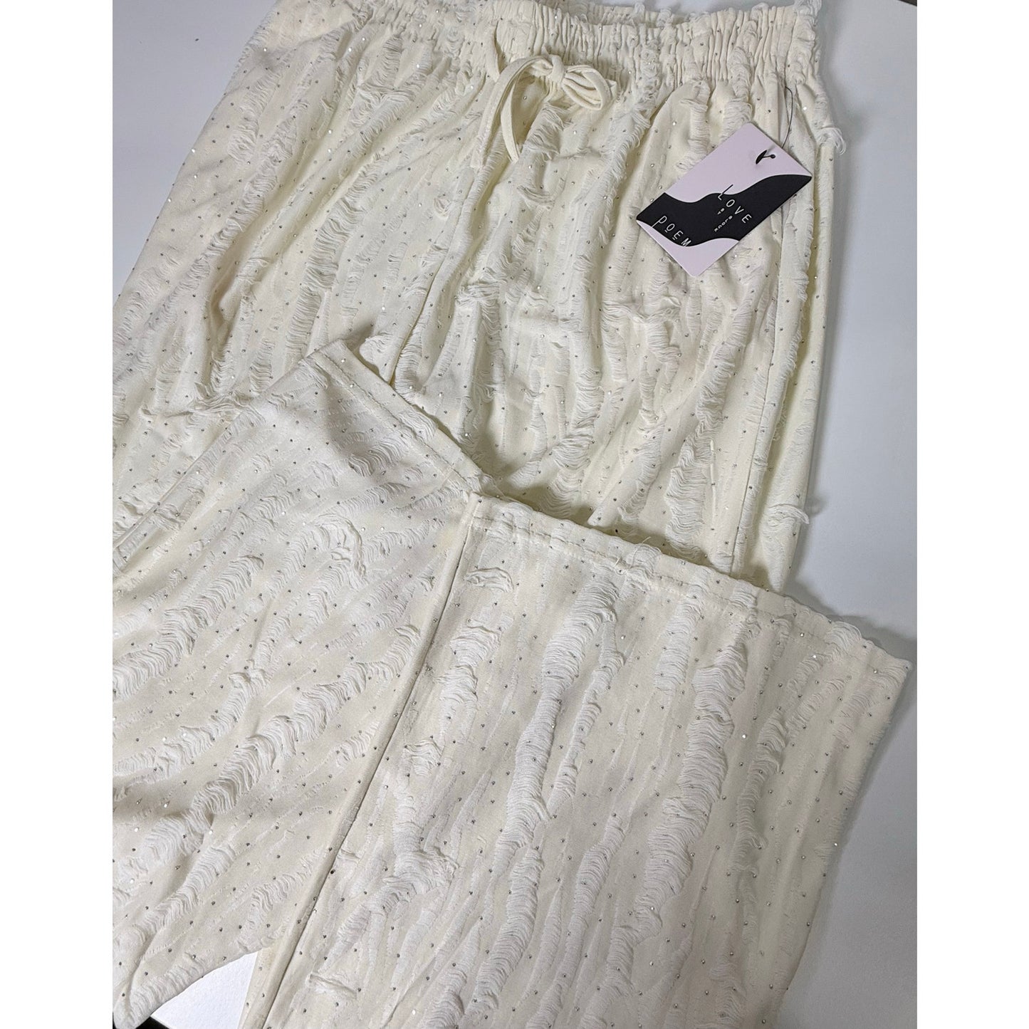 Rhinestone drawstring lounge pants