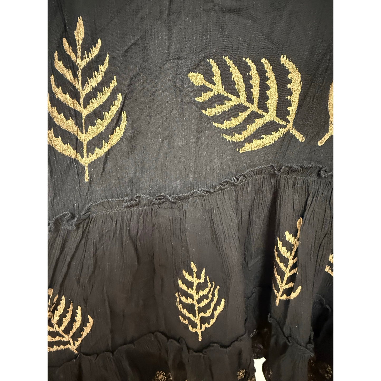 Black Boho Embroidered Dress – NWT