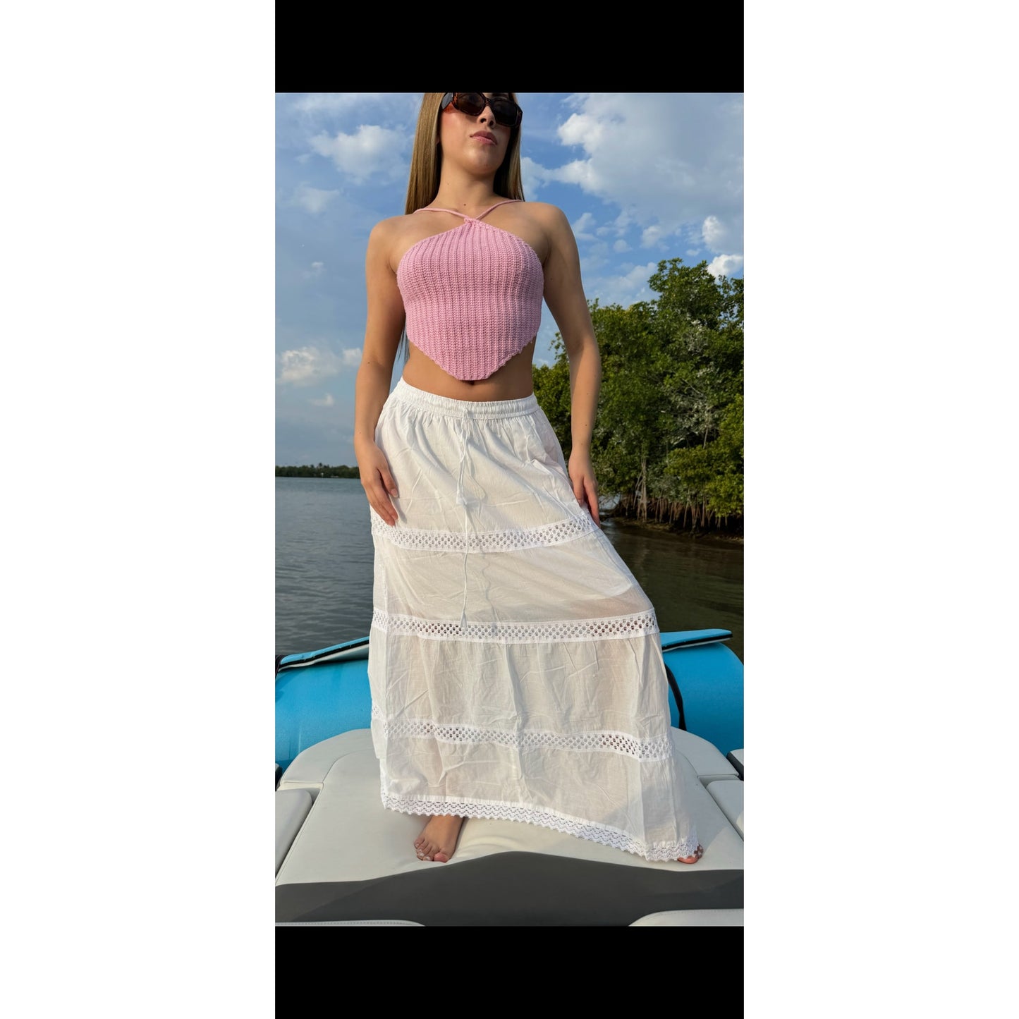 Women’s Long Cotton Lightweight Maxi Swimwear Cover-up Skirt