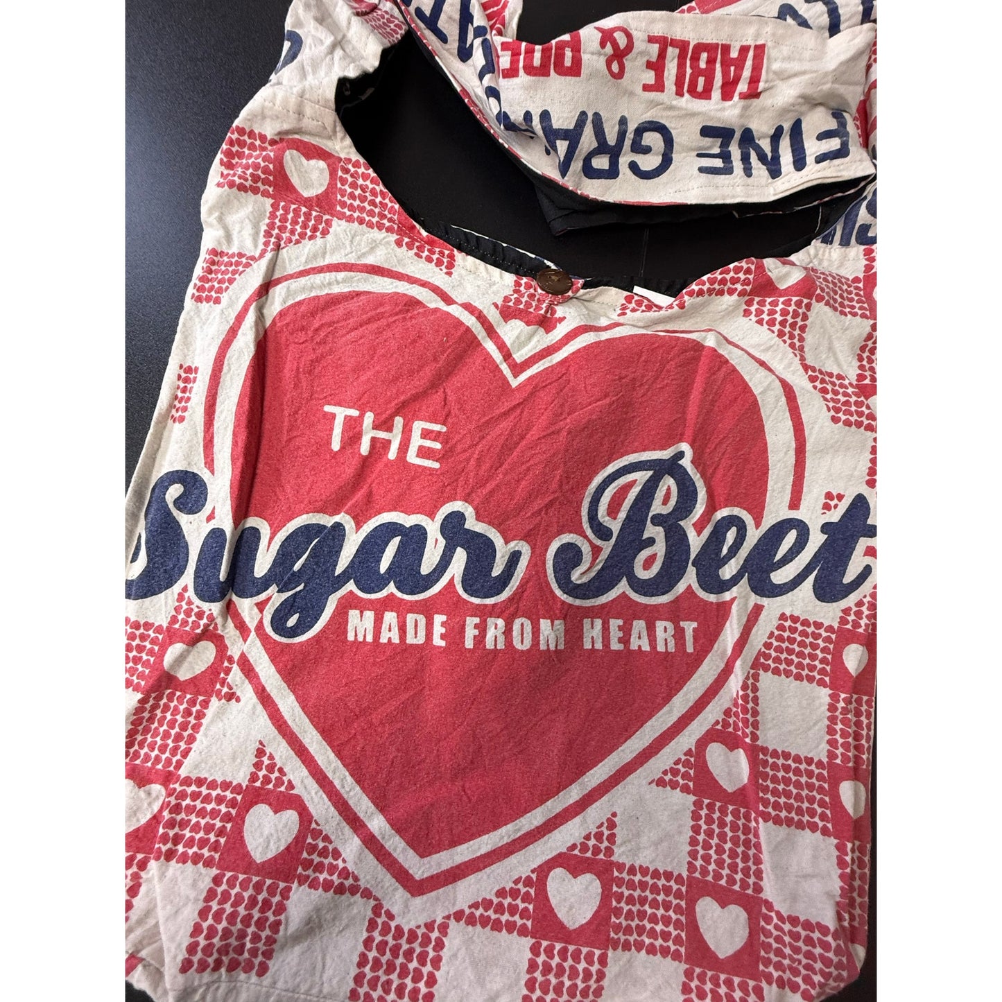 Sugar beet Flour Sack Purse Bag Cotton Tote Vintage Look Feed Sack Cross Body