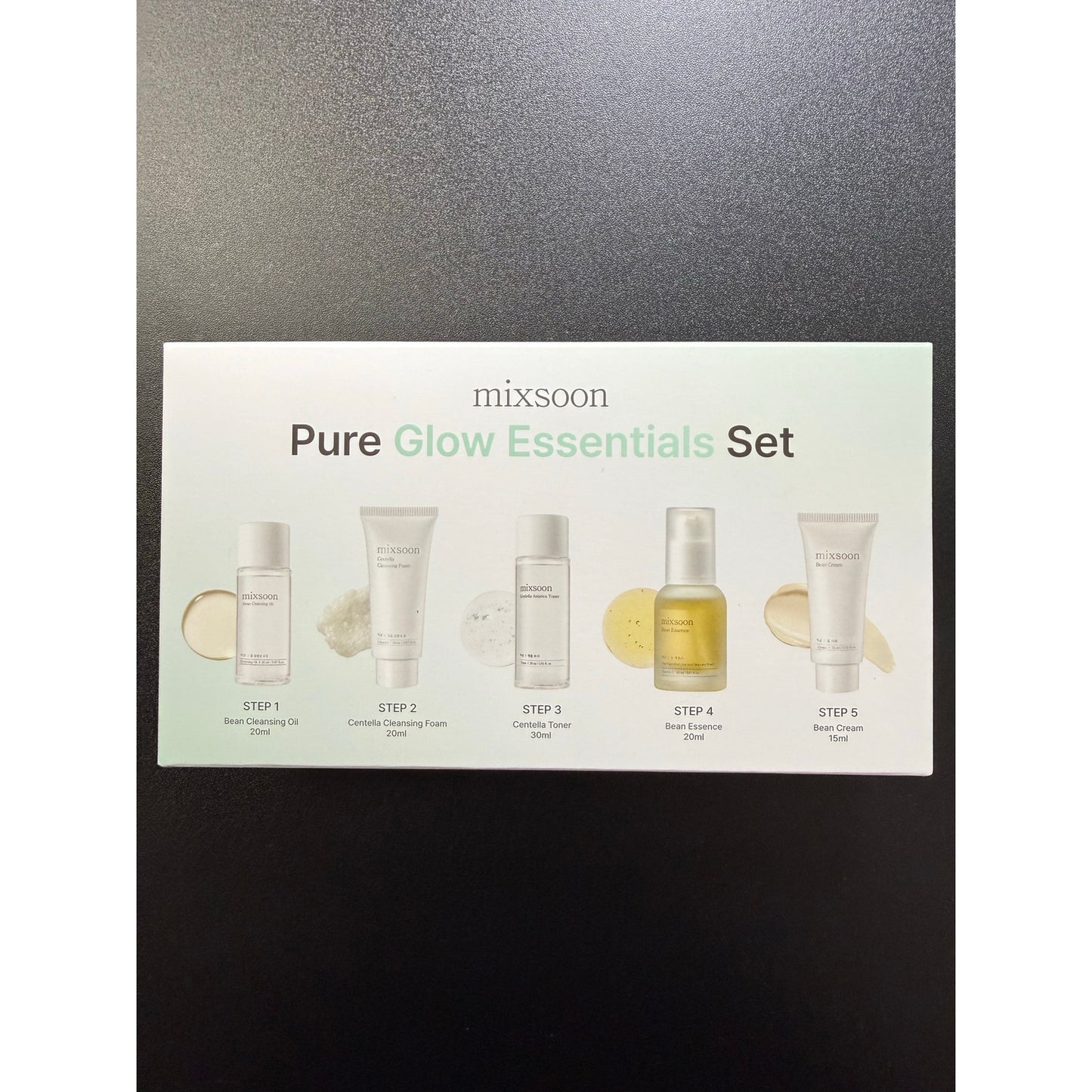 Mixsoon Pure Glow Essentials Set - 5-Step Skincare Kit - Travel kit, Travel size kit, Hydrating Skincare Gift Set (15ml*1+20ml*3+30ml*1) Korean Glass Skin Care