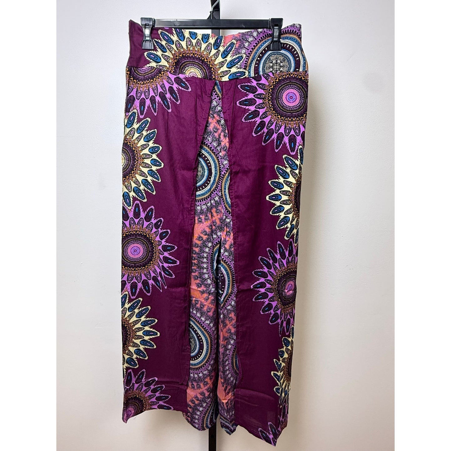 Boho Wide-Leg Wrap Pants – One Size