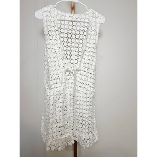Amaryllis crochet white romper