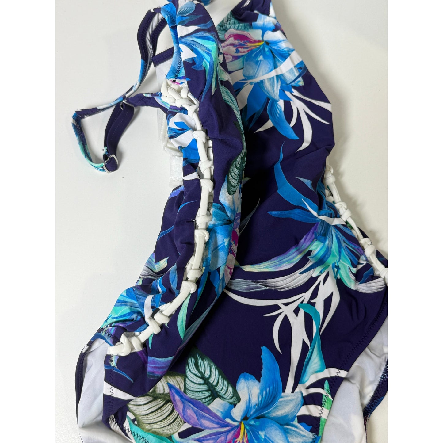 Gottex Profile Turkiz Women’s One Piece Swimsuit Purple Floral Size 12 NWT