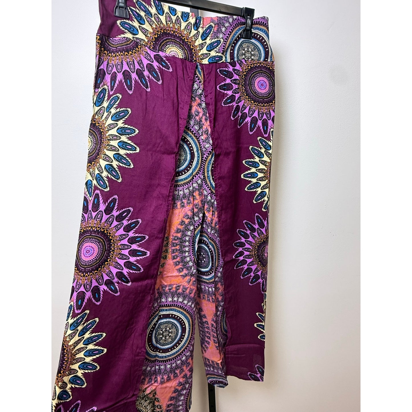 Boho Wide-Leg Wrap Pants – One Size