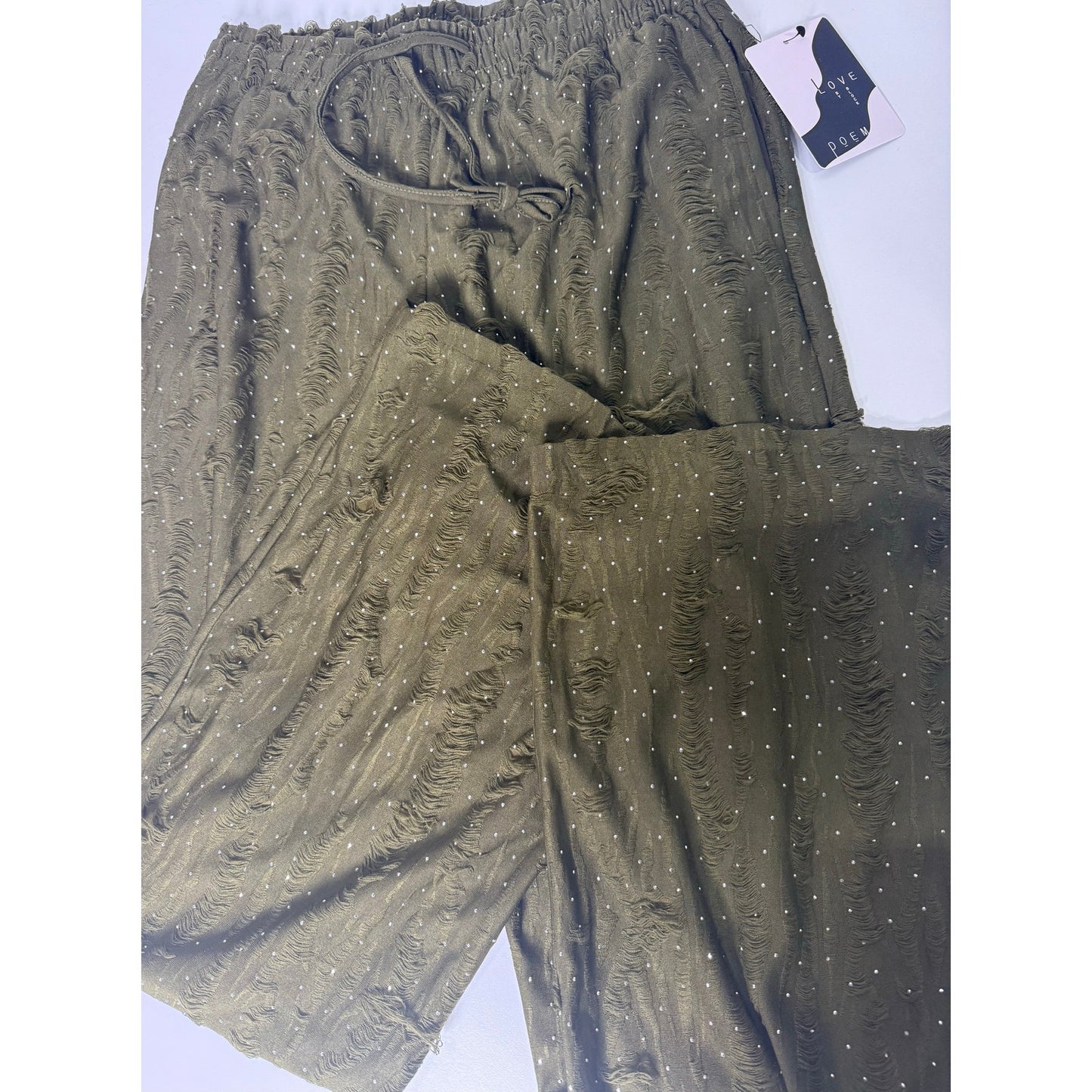 Rhinestone drawstring lounge pants
