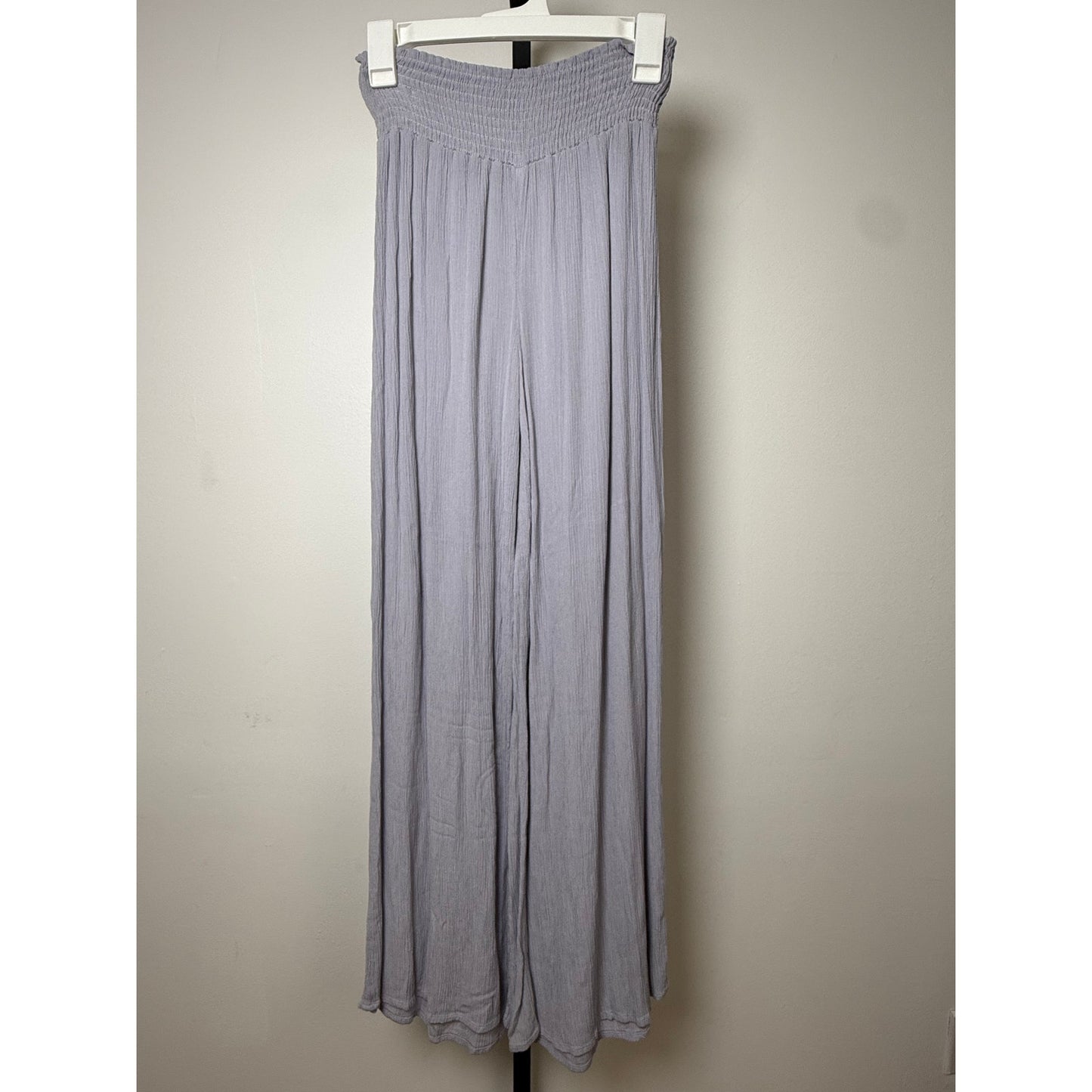 Wide smock waist wide leg pant