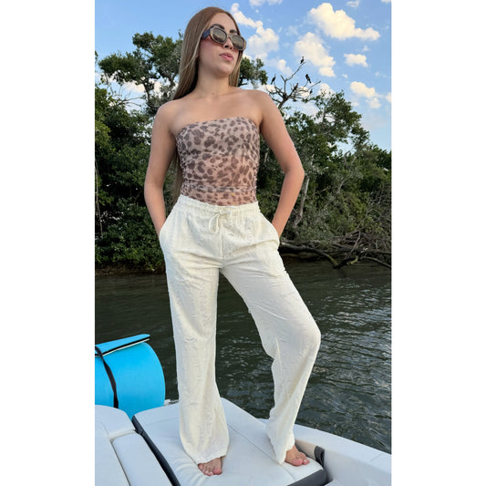 Rhinestone drawstring lounge pants