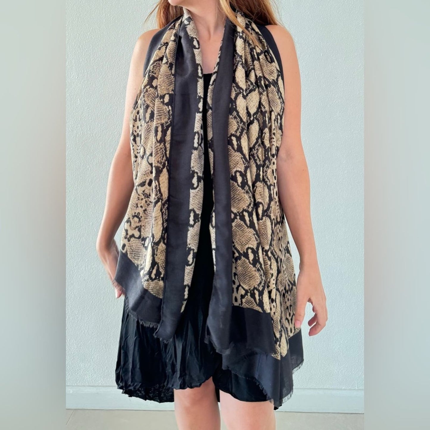 Snake Skin Print Shawl- Scarf