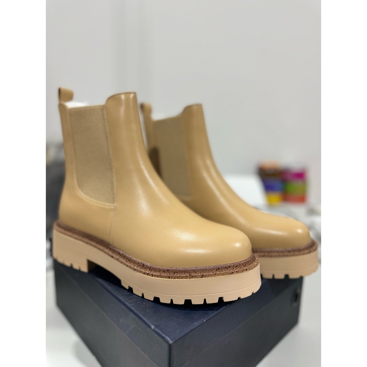 MUCCCUTE Trendy Chelsea Boots for Women Fashion Ankle Boots Platform Chunky