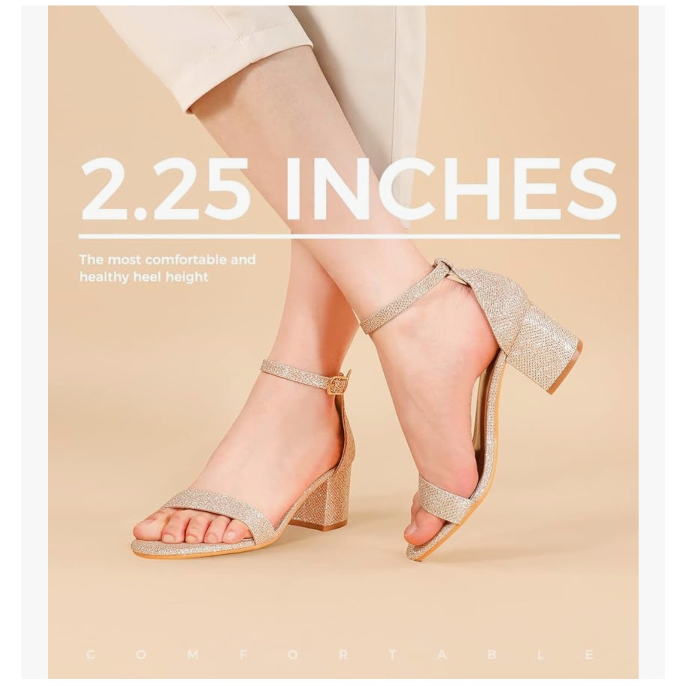 Heels for Women Strappy Sandals Chunky Pumps Low Heels Open Toe Block Heels