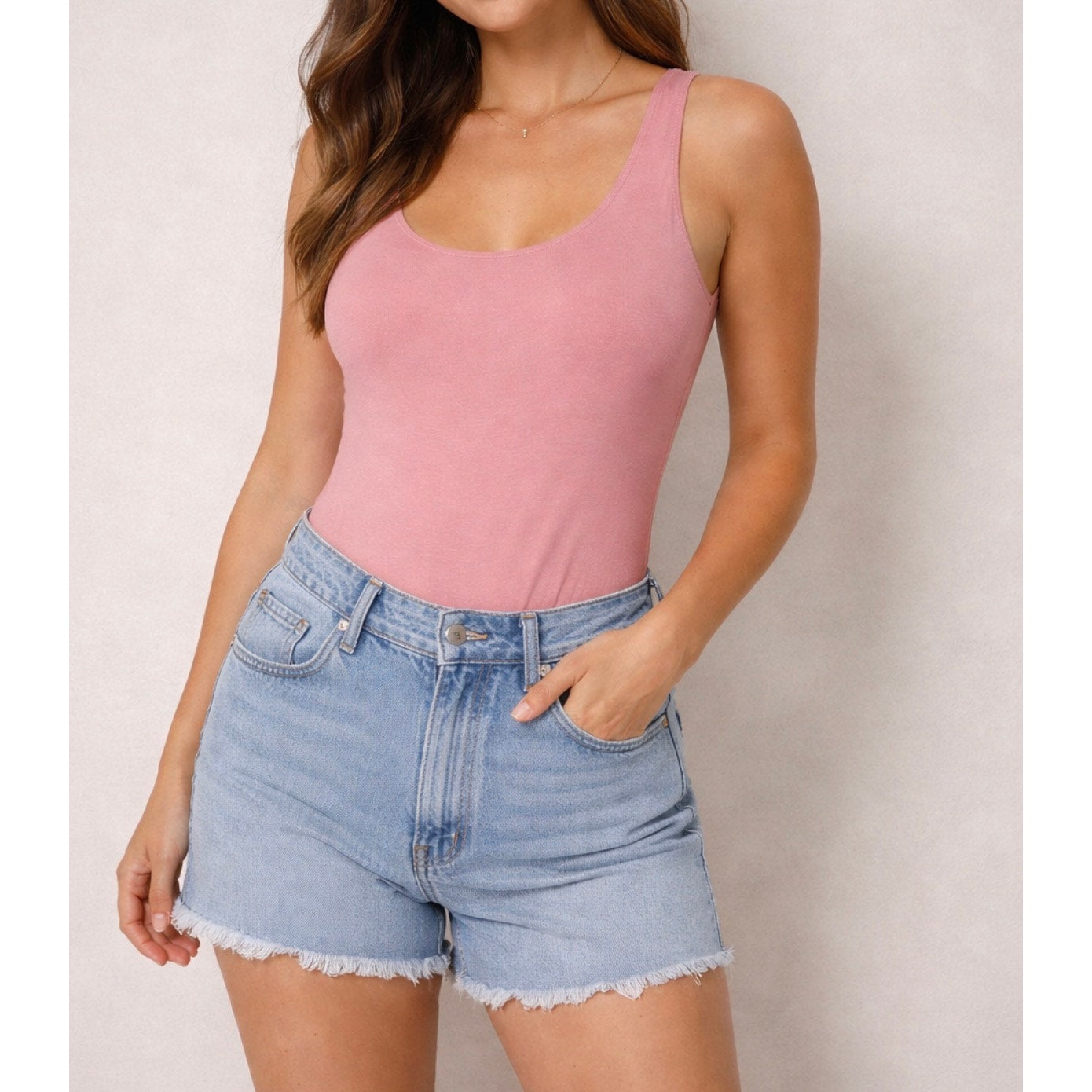 Pink Open-Back Bodysuit – NWOT