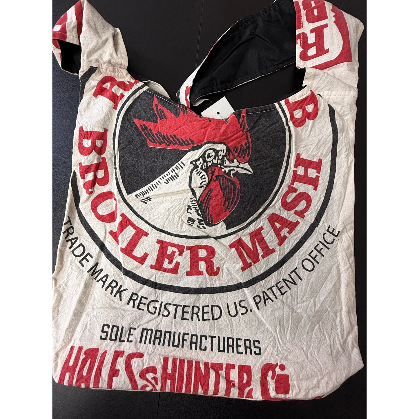 Broiler mash Flour Sack Purse Bag Cotton Tote Vintage Look Feed Sack Cross Body