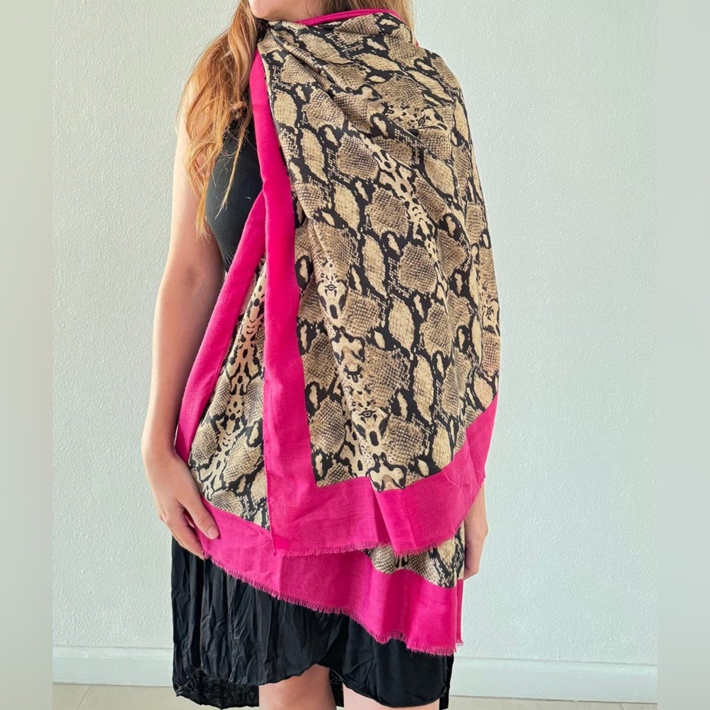 Bijoux Terner Snake Skin Print Shawl- Scarf