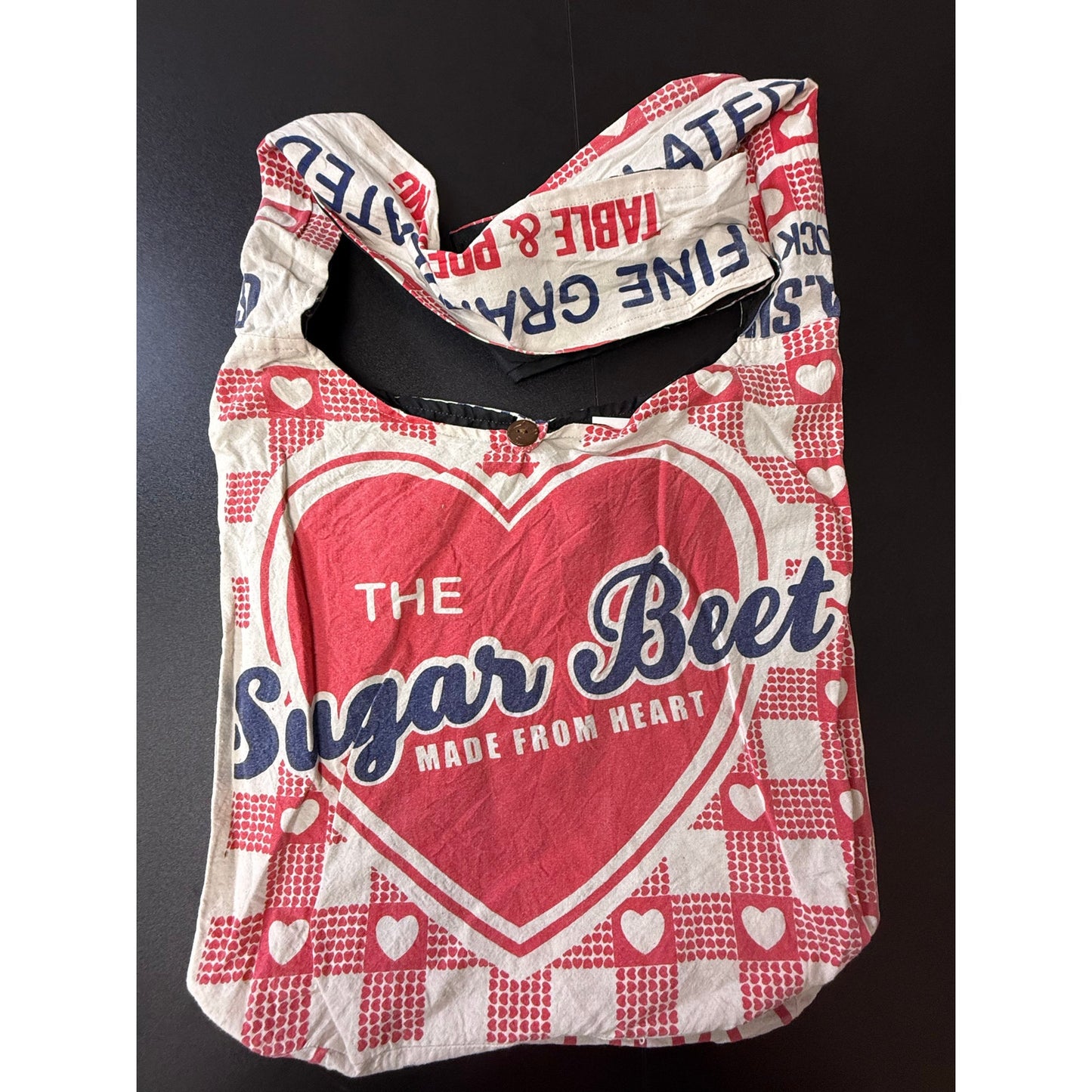 Sugar beet Flour Sack Purse Bag Cotton Tote Vintage Look Feed Sack Cross Body