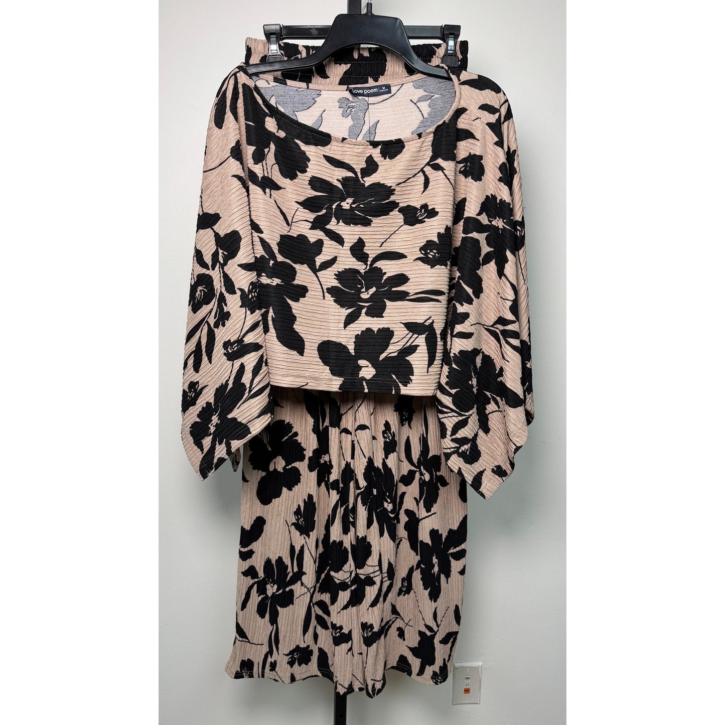 Print Crinkled Plisse Cape Kimono Luxury Pants Set