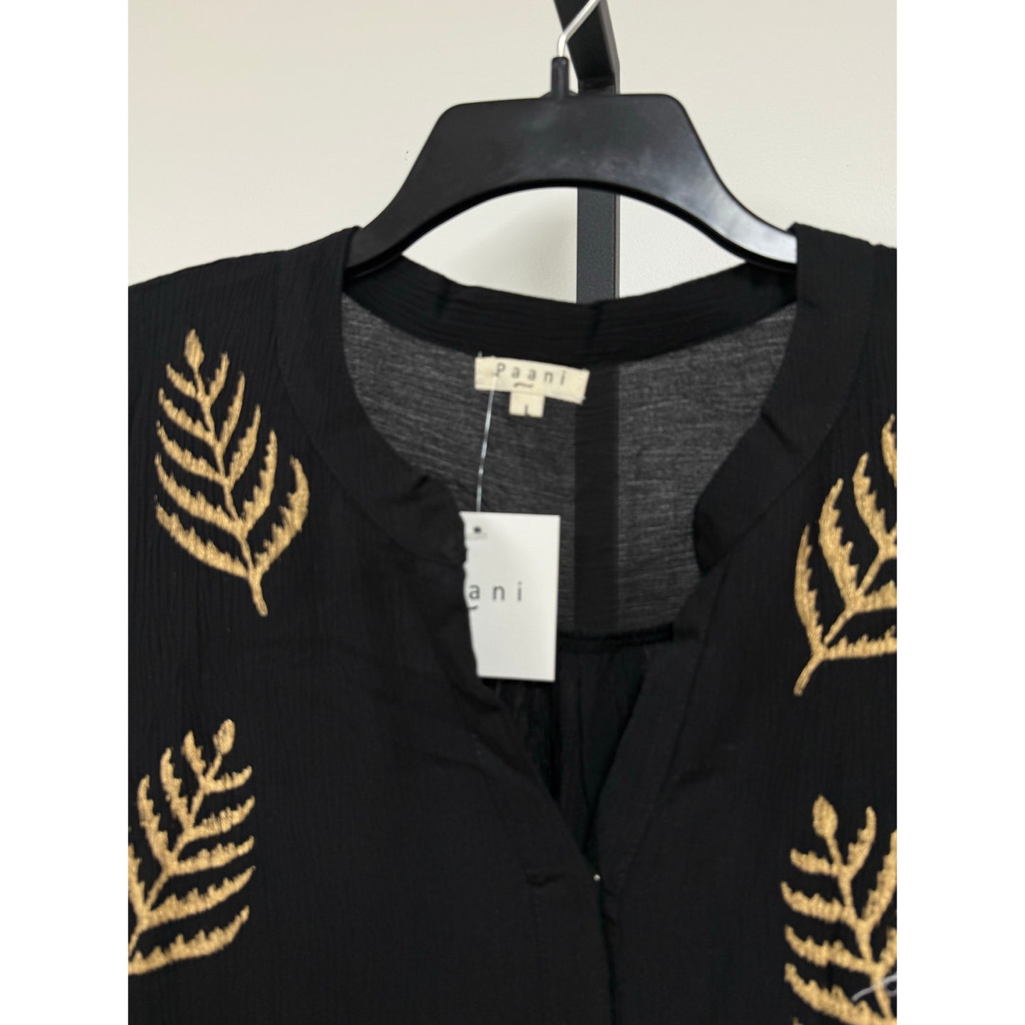 Black Boho Embroidered Dress – NWT