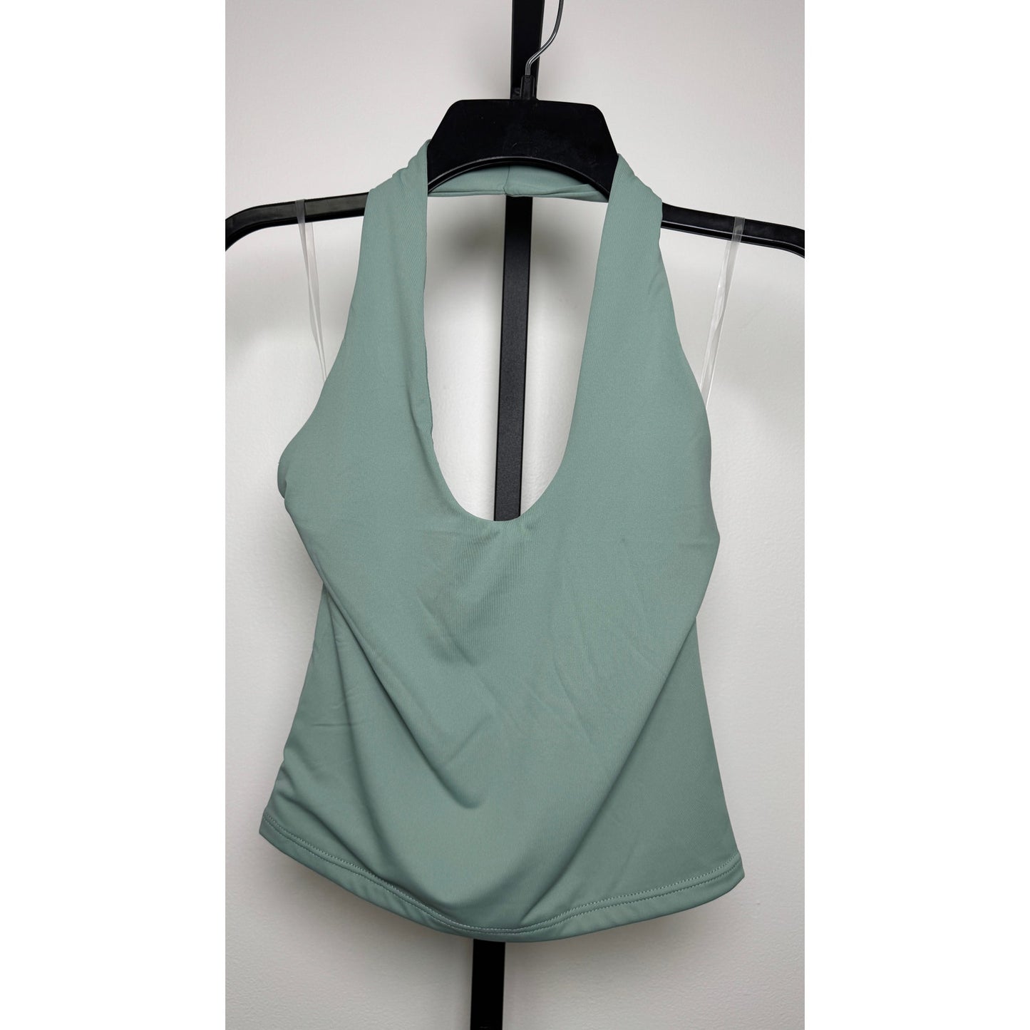 Contour Double Layered Round Neckline Open Back Top